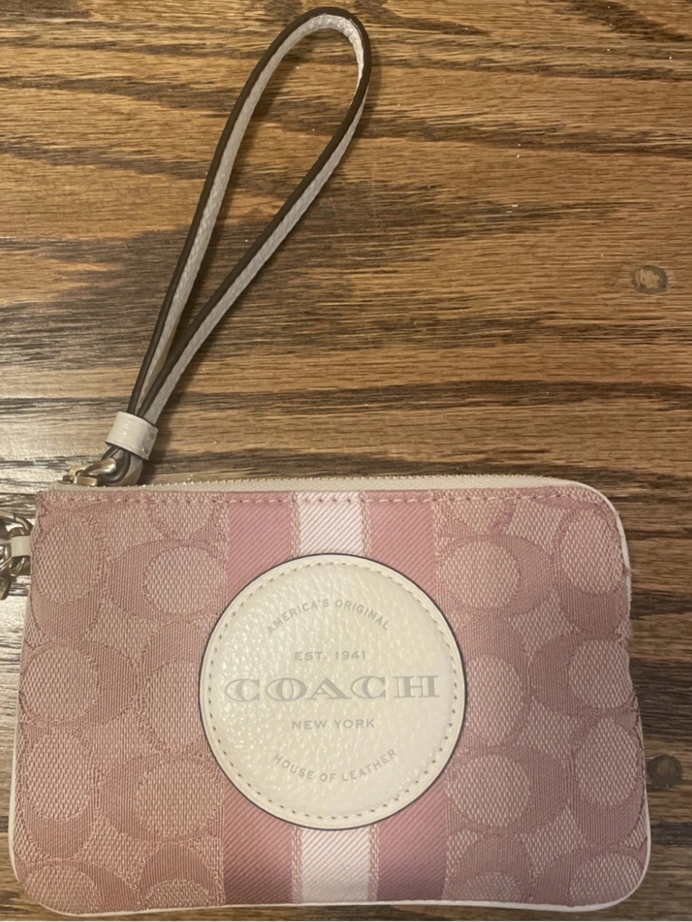 Pink coach wristlet